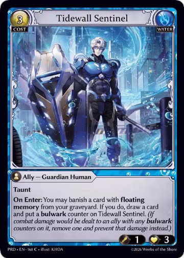 Tidewall Sentinel (168), .asphodel/paradise — Grand Archive card price