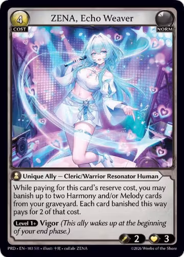 ZENA, Echo Weaver (103), .asphodel/paradise — Grand Archive card price