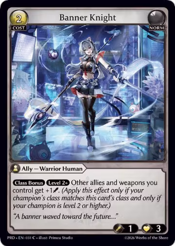 Banner Knight (Interference Curio Foil) (031), .asphodel/paradise — Grand Archive card price