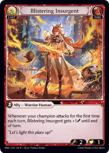 Blistering Insurgent (Interference Curio Foil) (109), .asphodel/paradise — Grand Archive card price