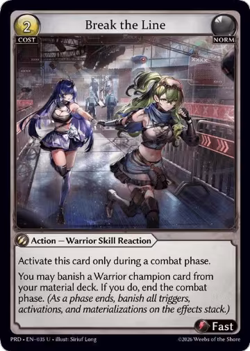 Break the Line (Interference Curio Foil) (035), .asphodel/paradise — Grand Archive card price