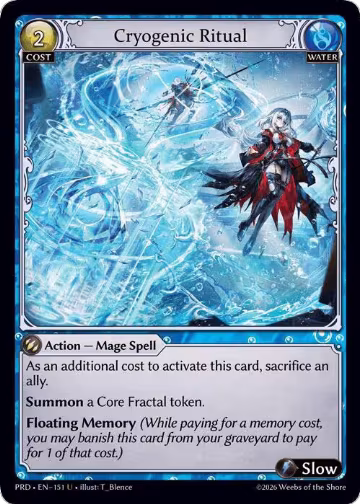 Cryogenic Ritual (Interference Curio Foil) (151), .asphodel/paradise — Grand Archive card price