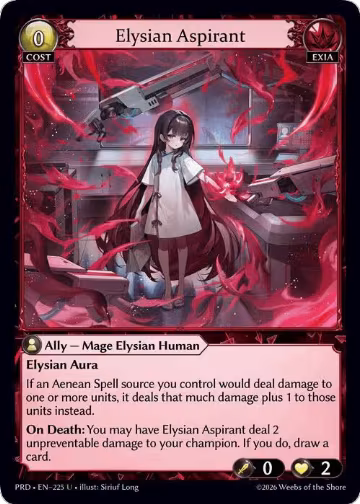 Elysian Aspirant (Interference Curio Foil) (225), .asphodel/paradise — Grand Archive card price