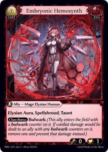 Embryonic Hemosynth (Interference Curio Foil) (226), .asphodel/paradise — Grand Archive card price
