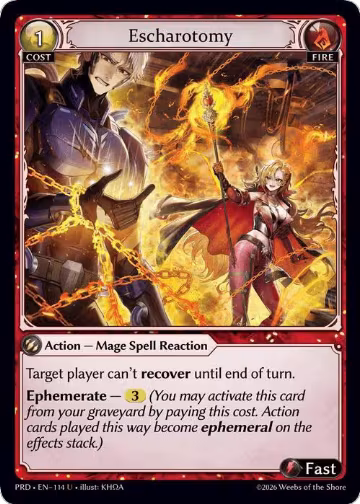 Escharotomy (Interference Curio Foil) (114), .asphodel/paradise — Grand Archive card price
