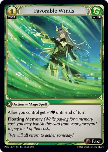 Favorable Winds (Interference Curio Foil) (191), .asphodel/paradise — Grand Archive card price