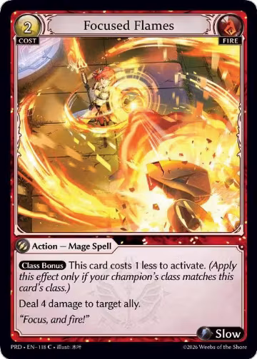 Focused Flames (Interference Curio Foil) (118), .asphodel/paradise — Grand Archive card price