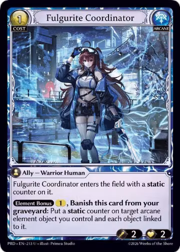 Fulgurite Coordinator (Interference Curio Foil) (213), .asphodel/paradise — Grand Archive card price