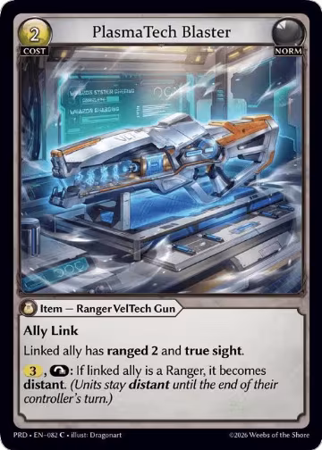 PlasmaTech Blaster (Interference Curio Foil) (082), .asphodel/paradise — Grand Archive card price