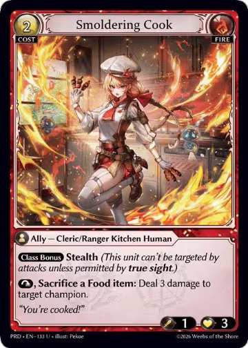 Smoldering Cook (Interference Curio Foil) (133), .asphodel/paradise — Grand Archive card price