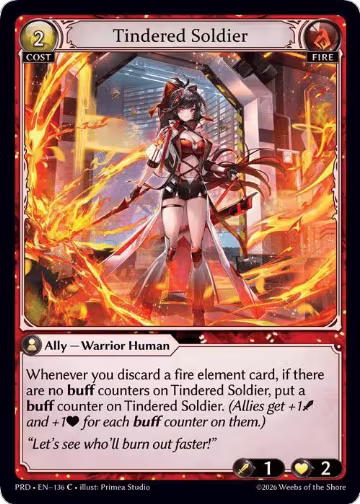 Tindered Soldier (Interference Curio Foil) (136), .asphodel/paradise — Grand Archive card price