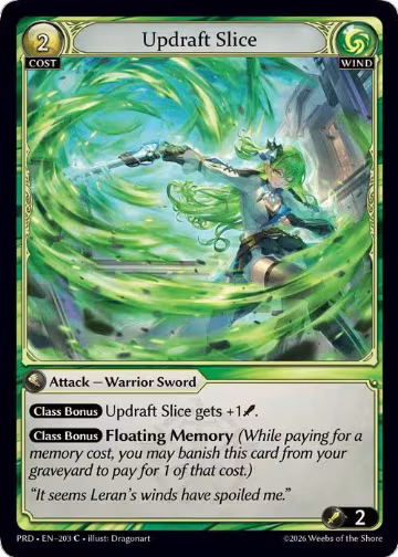 Updraft Slice (Interference Curio Foil) (203), .asphodel/paradise — Grand Archive card price