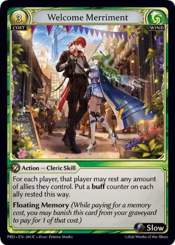 Welcome Merriment (Interference Curio Foil) (204), .asphodel/paradise — Grand Archive card price