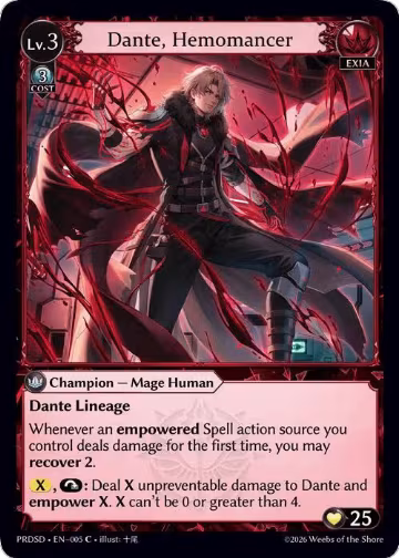 Dante, Hemomancer (005), .asphodel/paradise Starter Decks — Grand Archive card price