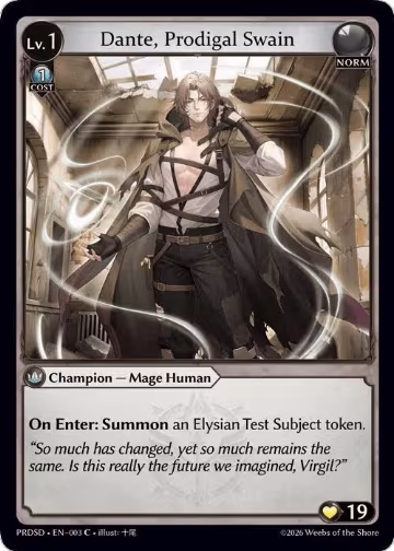 Dante, Prodigal Swain (003), .asphodel/paradise Starter Decks — Grand Archive card price