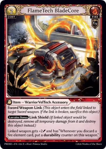 FlameTech BladeCore (036), .asphodel/paradise Starter Decks — Grand Archive card price