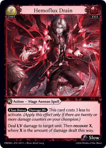 Hemoflux Drain (059), .asphodel/paradise Starter Decks — Grand Archive card price