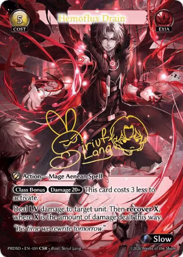 Hemoflux Drain (CSR) (059), .asphodel/paradise Starter Decks — Grand Archive card price