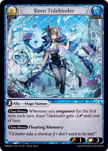 Keen Tidebinder (045), .asphodel/paradise Starter Decks — Grand Archive card price