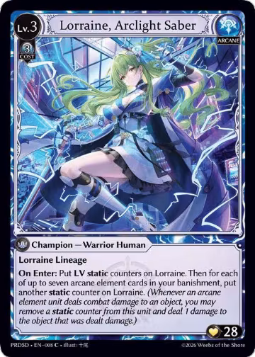 Lorraine, Arclight Saber (008), .asphodel/paradise Starter Decks — Grand Archive card price