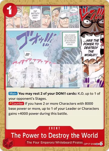 The Power to Destroy the World (OP17-018), The World's Strongest Warriors — One Piece card price