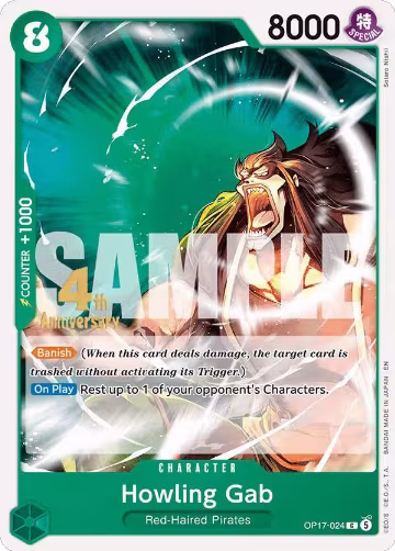 Howling Gab (OP17-024), The World's Strongest Warriors Release Event Cards — One Piece card price