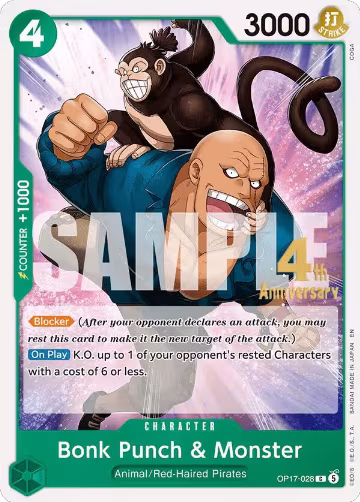 Bonk Punch & Monster (OP17-028), The World's Strongest Warriors Release Event Cards — One Piece card price