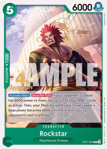 Rockstar (OP17-034), The World's Strongest Warriors Release Event Cards — One Piece card price