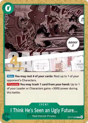 I Think He's Seen an Ugly Future... (OP17-038), The World's Strongest Warriors Release Event Cards — One Piece card price