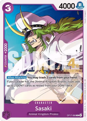 Sasaki (OP17-068), The World's Strongest Warriors Release Event Cards — One Piece card price