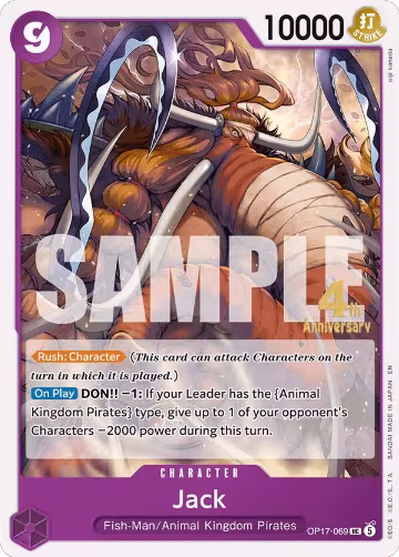Jack (OP17-069), The World's Strongest Warriors Release Event Cards — One Piece card price