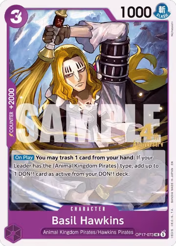 Basil Hawkins (OP17-073), The World's Strongest Warriors Release Event Cards — One Piece card price