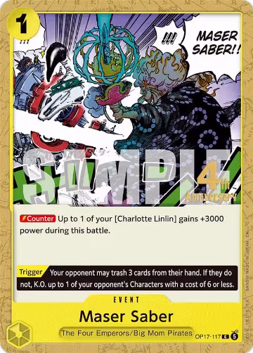 Maser Saber (OP17-117), The World's Strongest Warriors Release Event Cards — One Piece card price