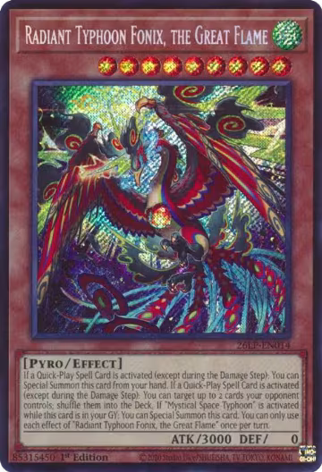 Radiant Typhoon Fonix, the Great Flame (Secret Rare) (26LP-EN014), Limited Pack World Championship 2026 — Yu-Gi-Oh! card price
