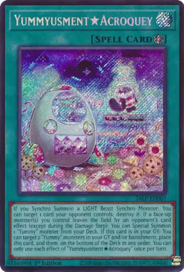 YummyusmentAcroquey (Secret Rare) (26LP-EN007), Limited Pack World Championship 2026 — Yu-Gi-Oh! card price
