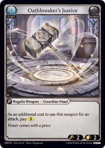 Oathbreaker's Justice (012), .asphodel/paradise Draft Pack — Grand Archive card price