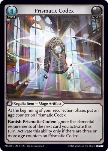 Prismatic Codex (015), .asphodel/paradise Draft Pack — Grand Archive card price
