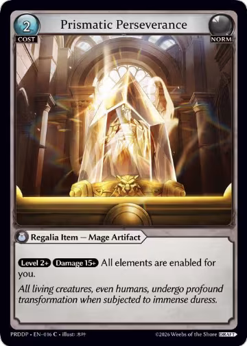 Prismatic Perseverance (016), .asphodel/paradise Draft Pack — Grand Archive card price