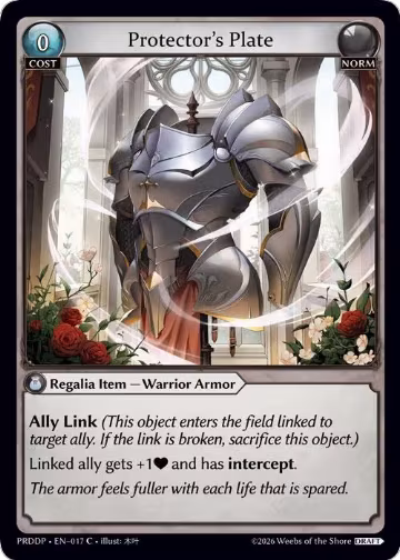 Protector's Plate (017), .asphodel/paradise Draft Pack — Grand Archive card price