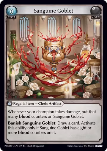 Sanguine Goblet (019), .asphodel/paradise Draft Pack — Grand Archive card price