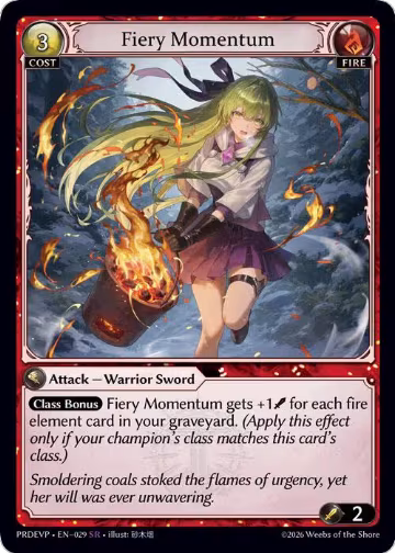 Fiery Momentum (029), .asphodel/paradise Event Pack — Grand Archive card price