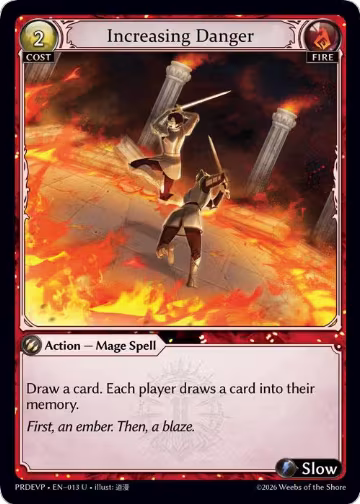 Increasing Danger (013), .asphodel/paradise Event Pack — Grand Archive card price