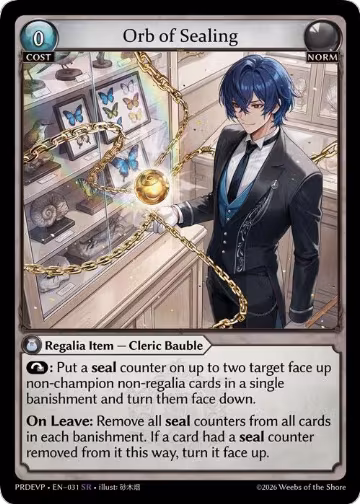 Orb of Sealing (031), .asphodel/paradise Event Pack — Grand Archive card price