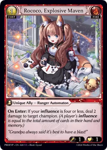 Rococo, Explosive Maven (020), .asphodel/paradise Event Pack — Grand Archive card price