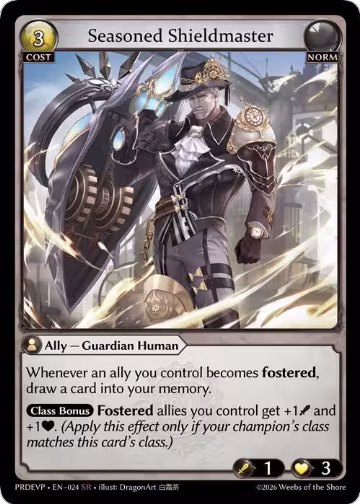 Seasoned Shieldmaster (024), .asphodel/paradise Event Pack — Grand Archive card price
