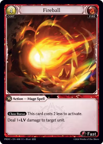 Fireball (008), .asphodel/paradise Grimoire — Grand Archive card price