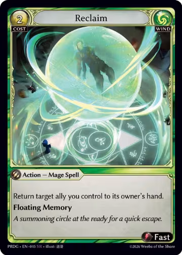 Reclaim (015), .asphodel/paradise Grimoire — Grand Archive card price