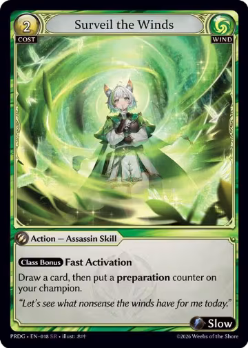 Surveil the Winds (018), .asphodel/paradise Grimoire — Grand Archive card price