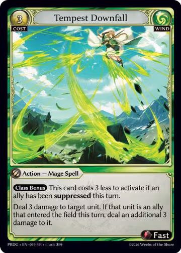 Tempest Downfall (019), .asphodel/paradise Grimoire — Grand Archive card price