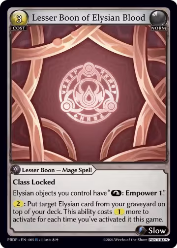 Lesser Boon of Elysian Blood (005) — card price